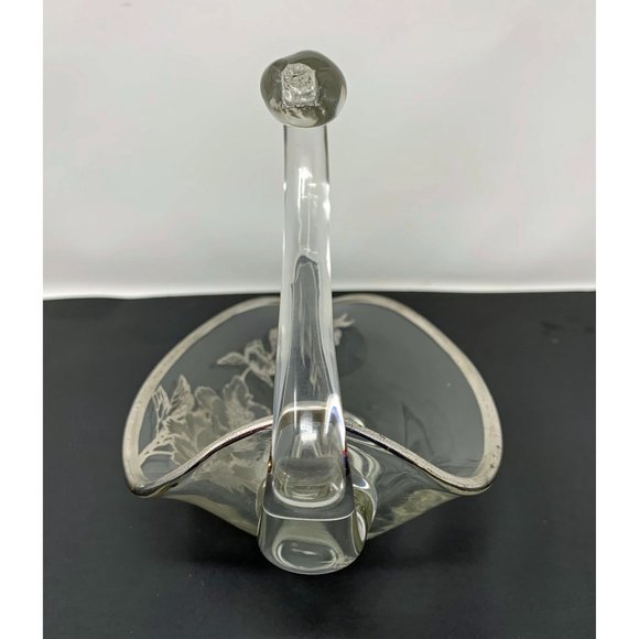 DUNCAN & MILLER #30 PALL MALL Swan Candy Dish ~ Rockwell Peony Silver Overlay - Picture 2 of 10